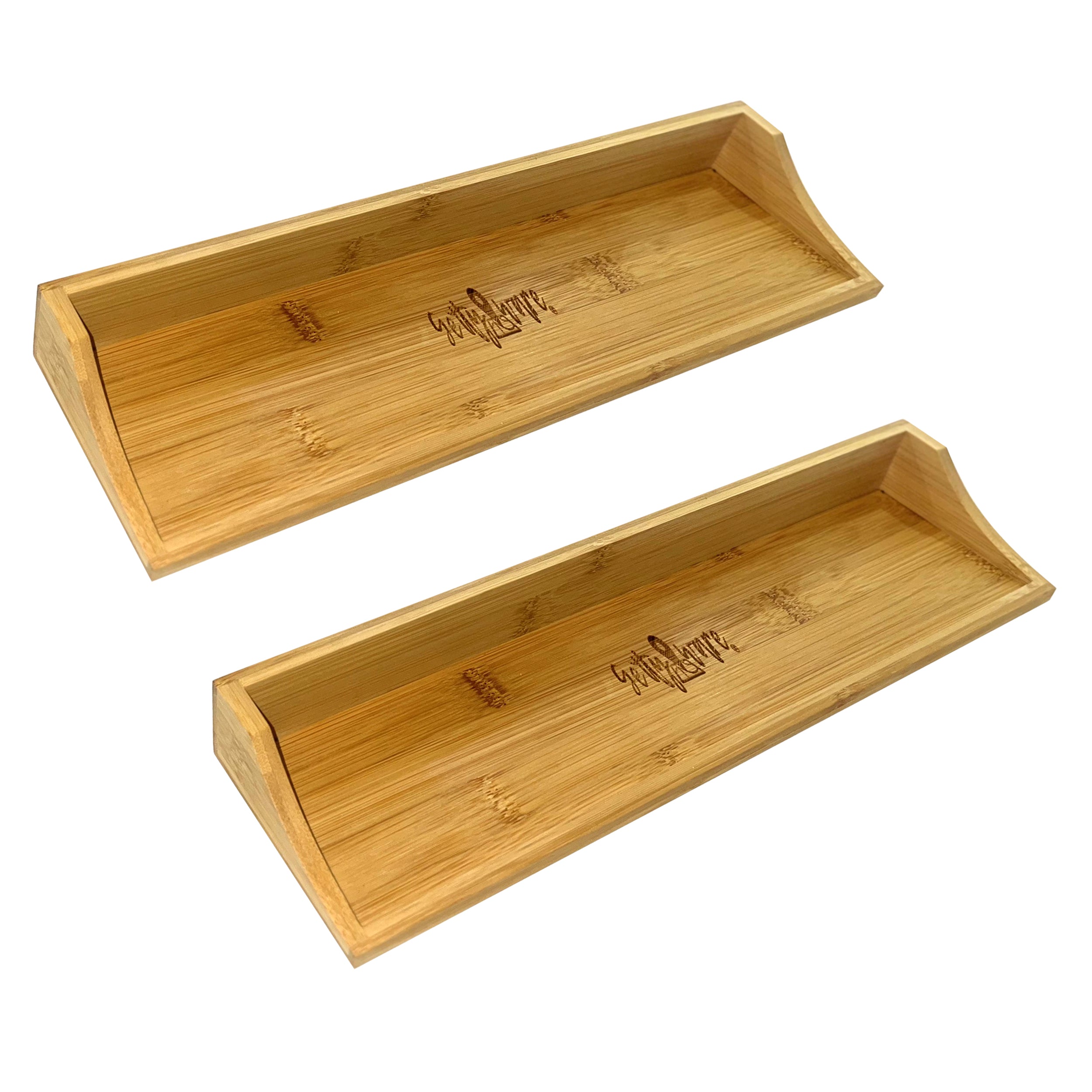 Gettyware 2-Pack Bamboo Magnetic Stove Top Shelf - Eco-Friendly Kitchen Storage Organizer, 15" x 4" Seasoning & Spice Rack